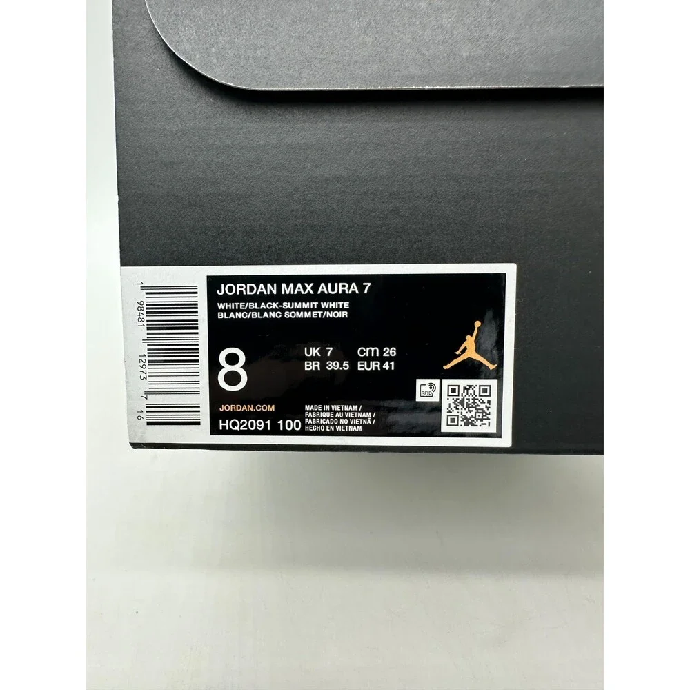 Jordan Max Aura 7 Men's Size 8 White Black Basketball Athletic Shoes HQ2091 100